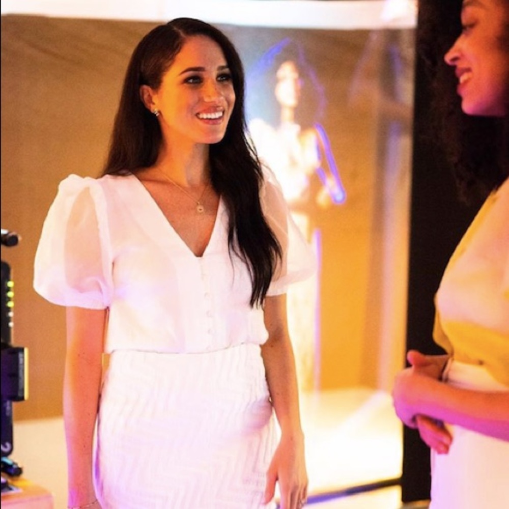 Topshop organza blouse in ivory